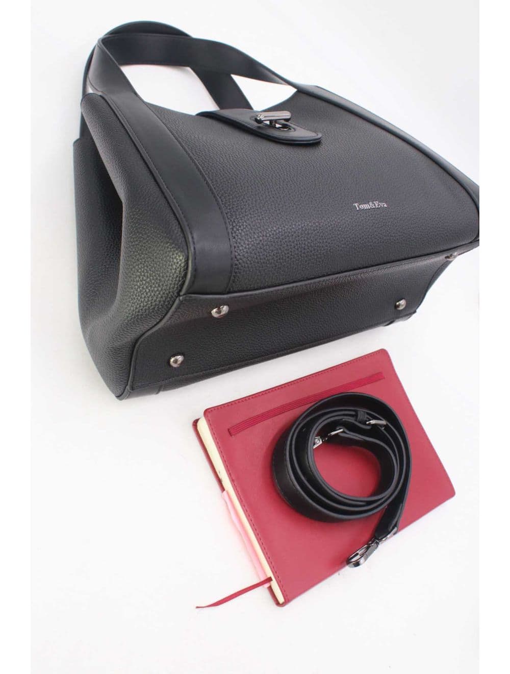 Sac à Main Transformable Fermoir Languette 25B-6223-Noir — vue 4