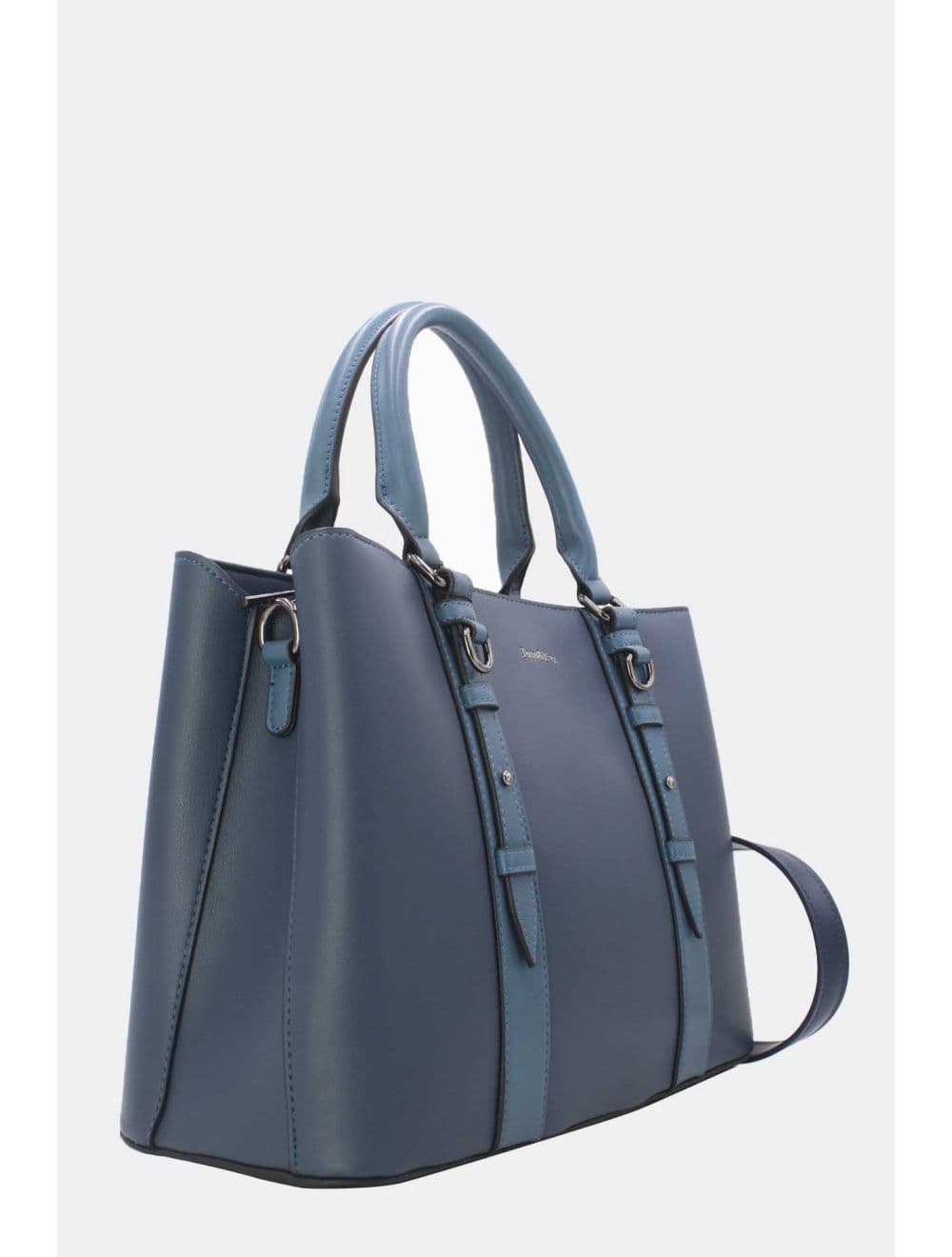 Grand Sac Ordinateur Femme Effet Cuir 25B-6351-Bleu — vue 3