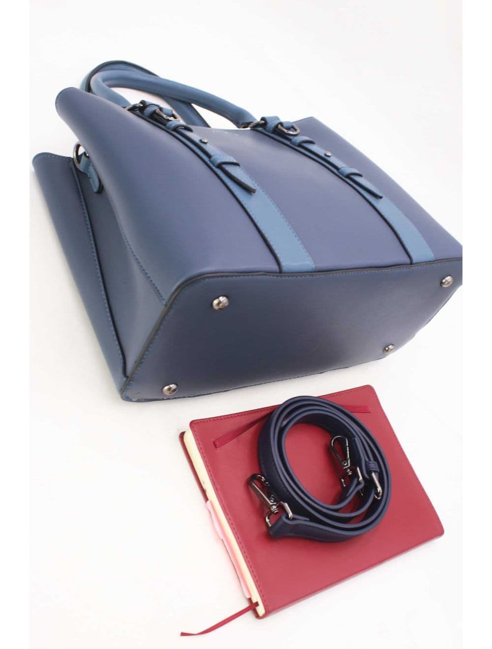 Grand Sac Ordinateur Femme Effet Cuir 25B-6351-Bleu — vue 5