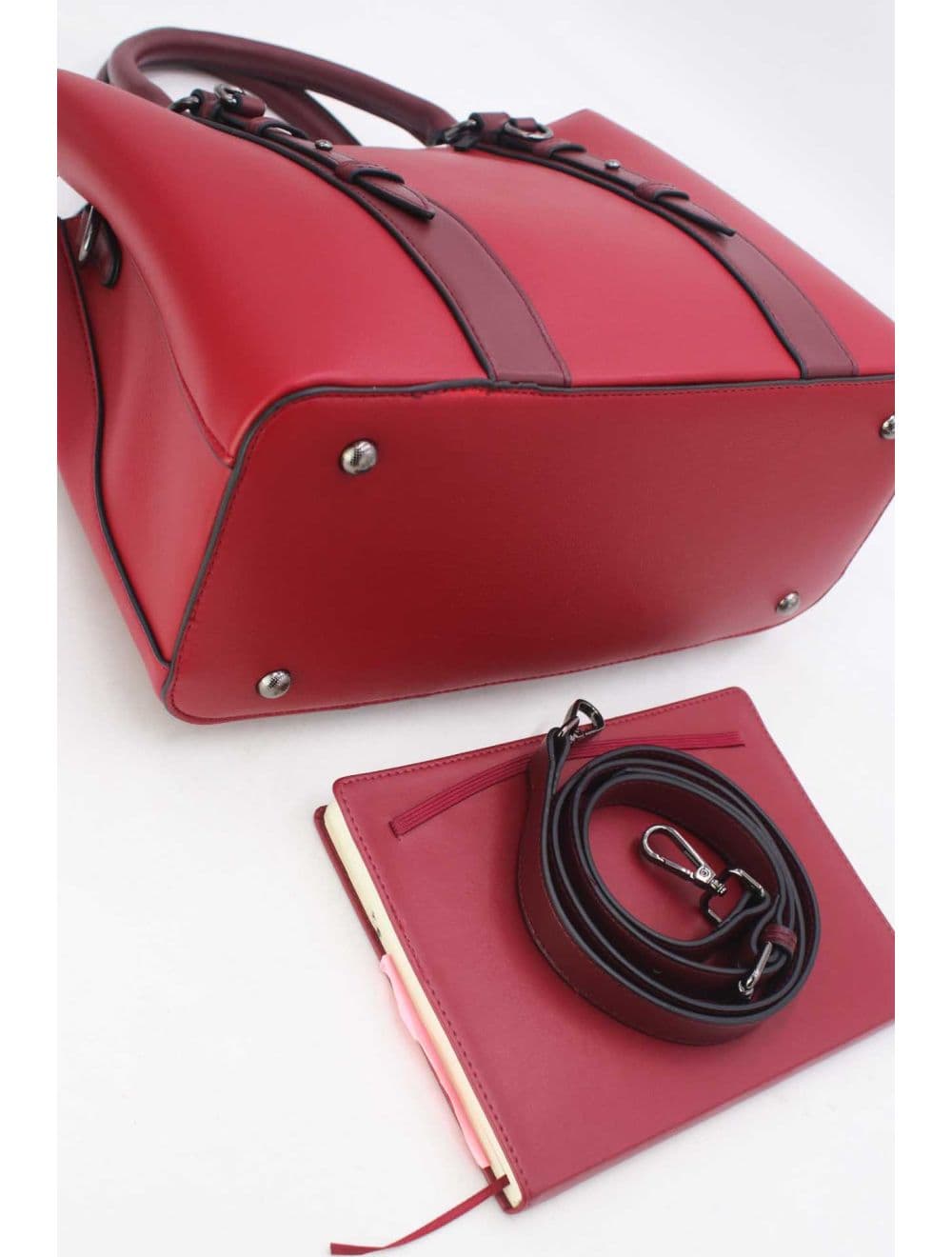 Grand Sac Ordinateur Femme Effet Cuir 25B-6351-Bordeaux — vue 4