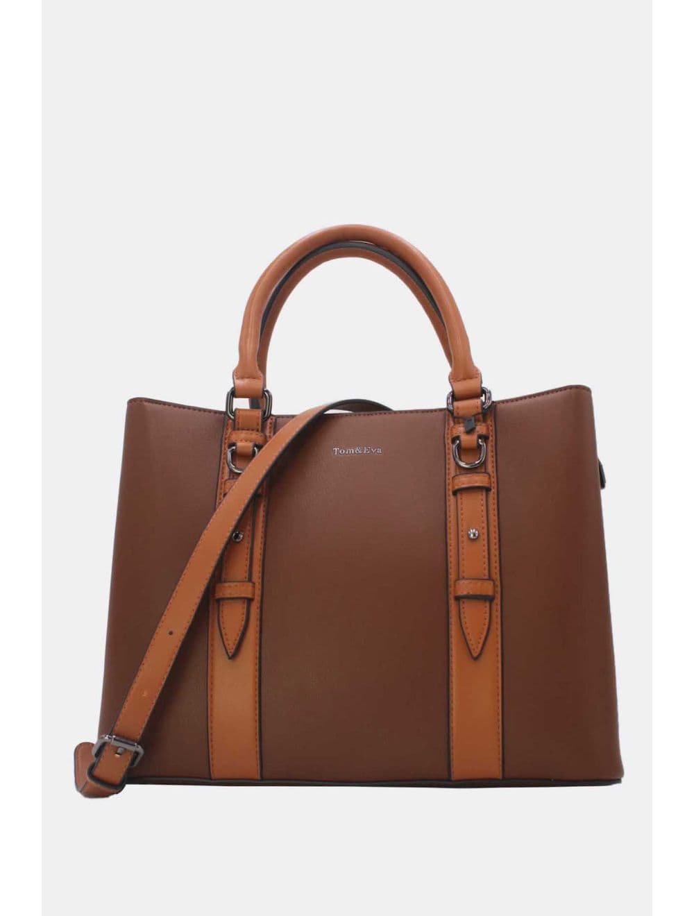 Grand Sac Ordinateur Femme Effet Cuir 25B-6351-Café