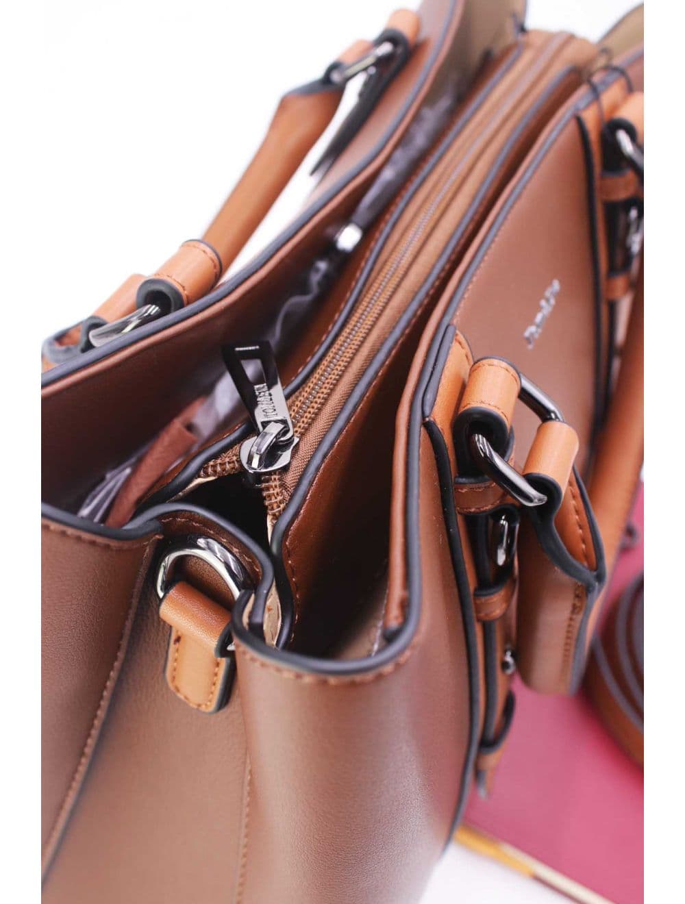 Grand Sac Ordinateur Femme Effet Cuir 25B-6351-Café — vue 5