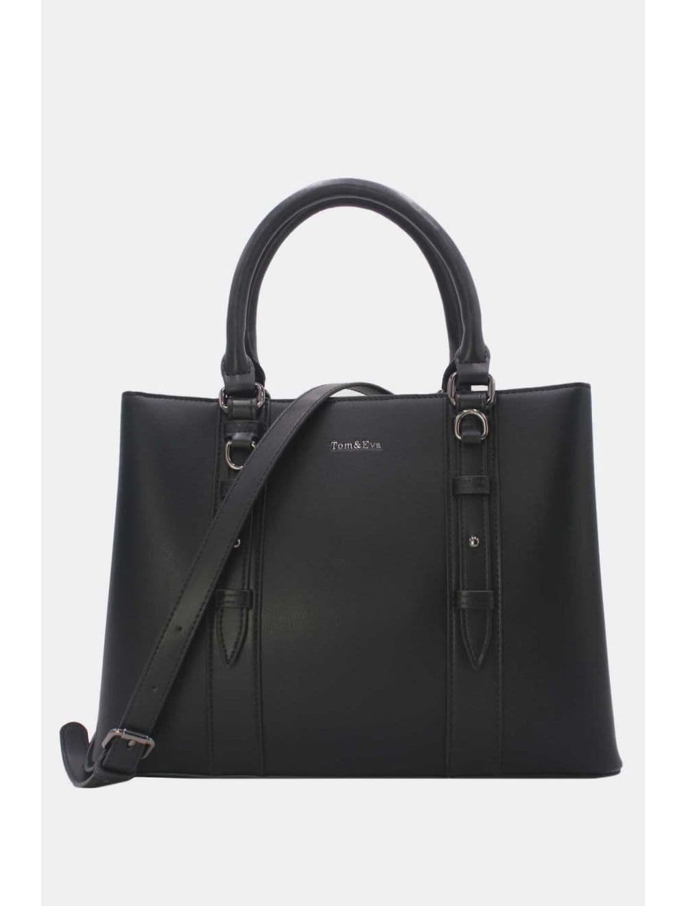 Grand Sac Ordinateur Femme Effet Cuir 25B-6351-Noir