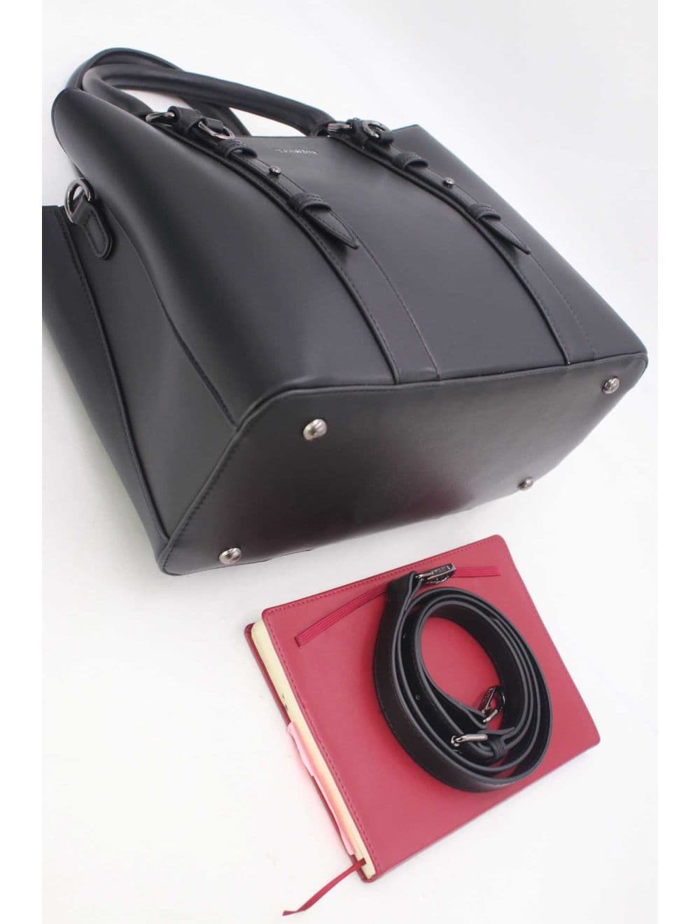 Grand Sac Ordinateur Femme Effet Cuir 25B-6351-Noir — vue 4