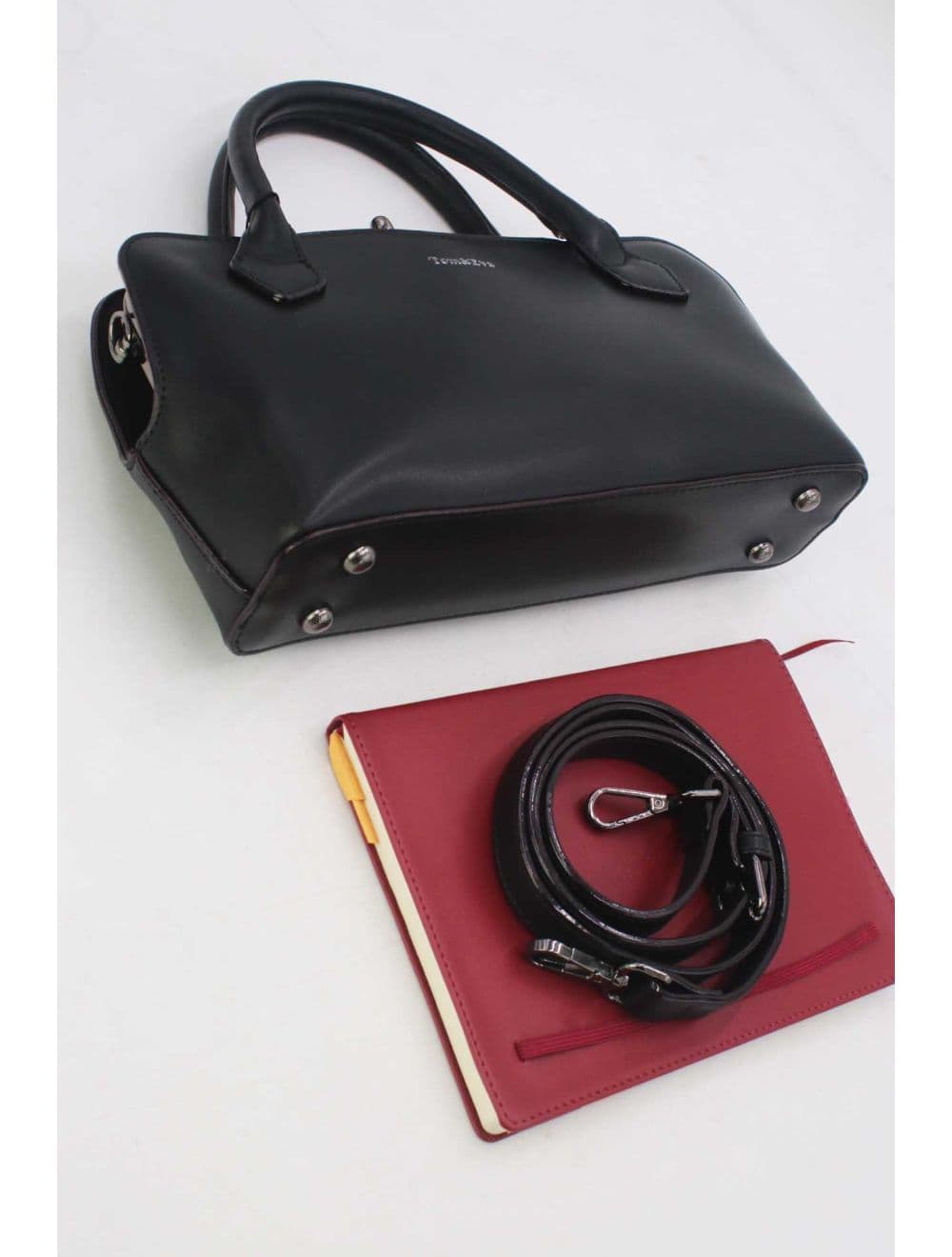 Sac Boston Plat à Fermoir Rétro Noir 25B-6371-Noir — vue 4