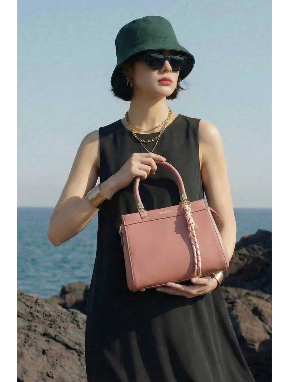 Medium Sac à Main Chic Avec Pendentifs 25B-6277-Pink — vue 6