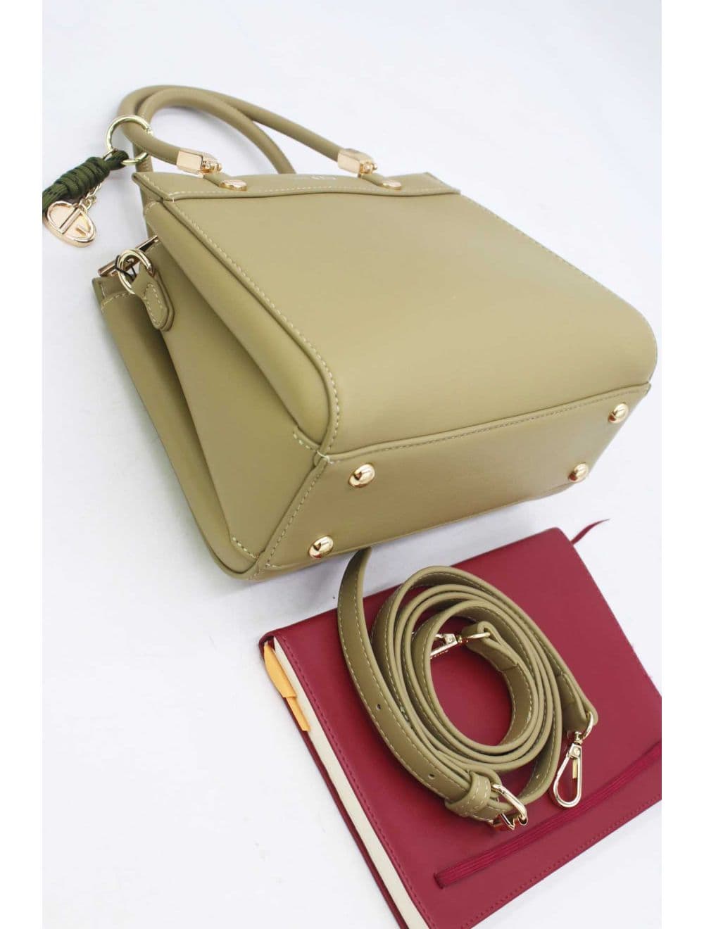 Medium Sac à Main Chic Avec Pendentifs 25B-6277-Vert — vue 4