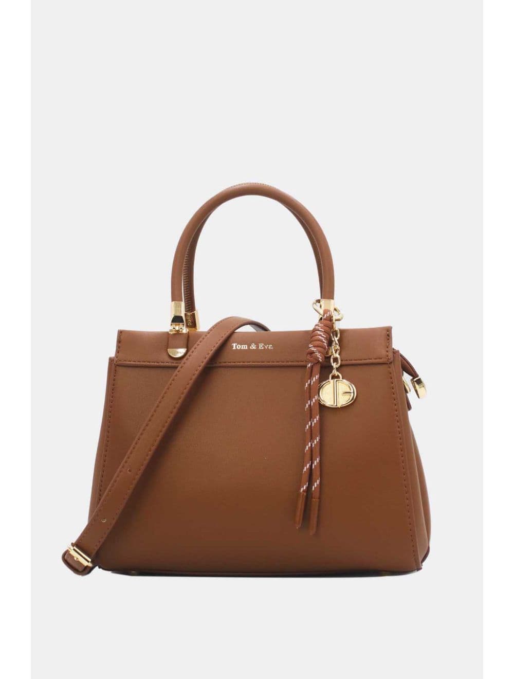 Medium Sac à Main Chic Avec Pendentifs 25B-6277-Café