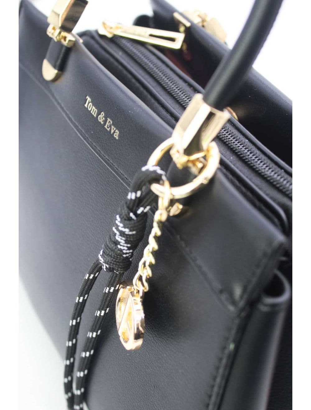 Medium Sac à Main Chic Avec Pendentifs 25B-6277-Noir — vue 5