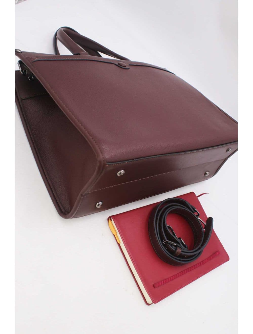 Grand Sac Ordinateur Femme Effet Tissu RÉASSORT 25B-6212-Café — vue 4