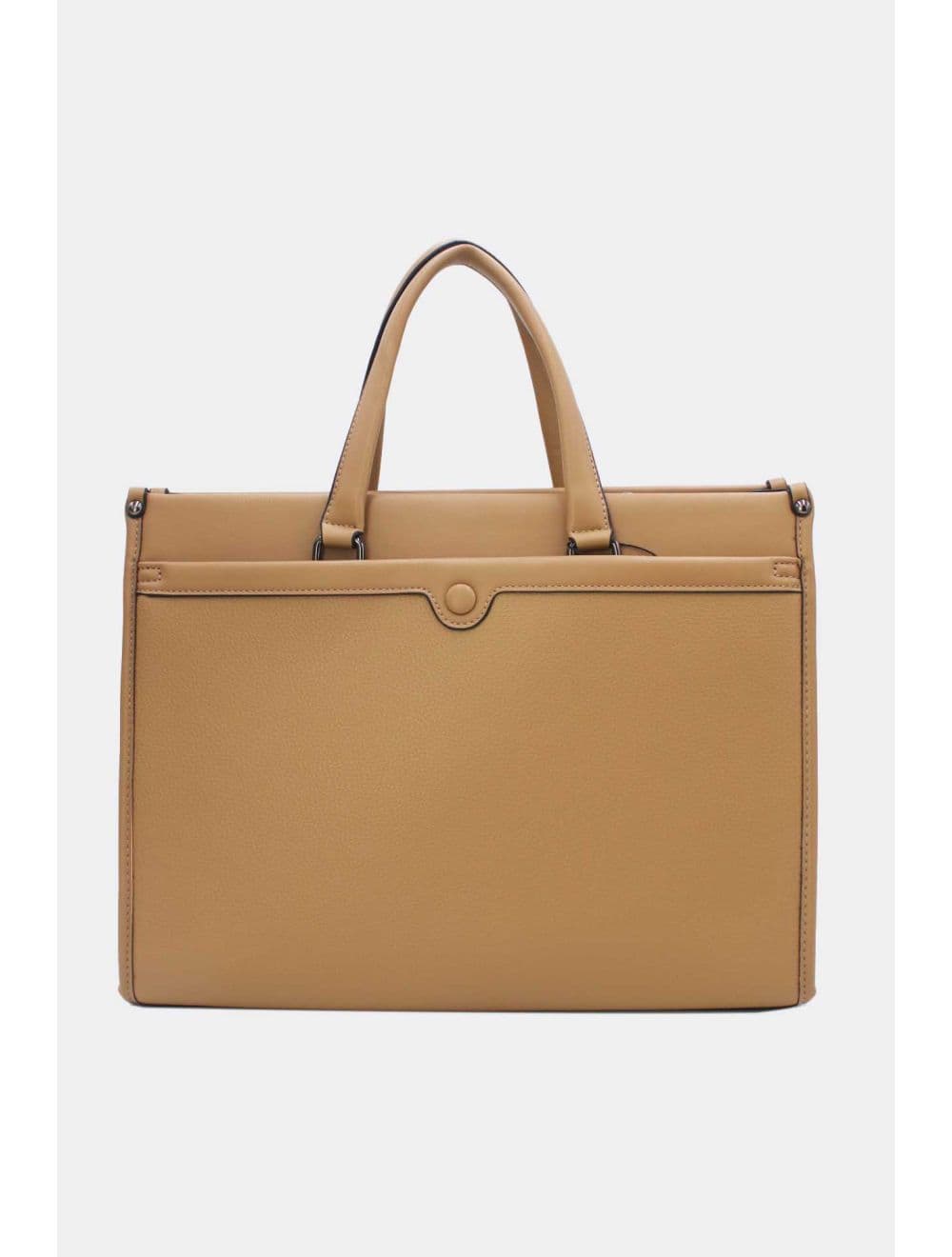 Grand Sac Ordinateur Femme Effet Tissu RÉASSORT 25B-6212-Taupe — vue 3