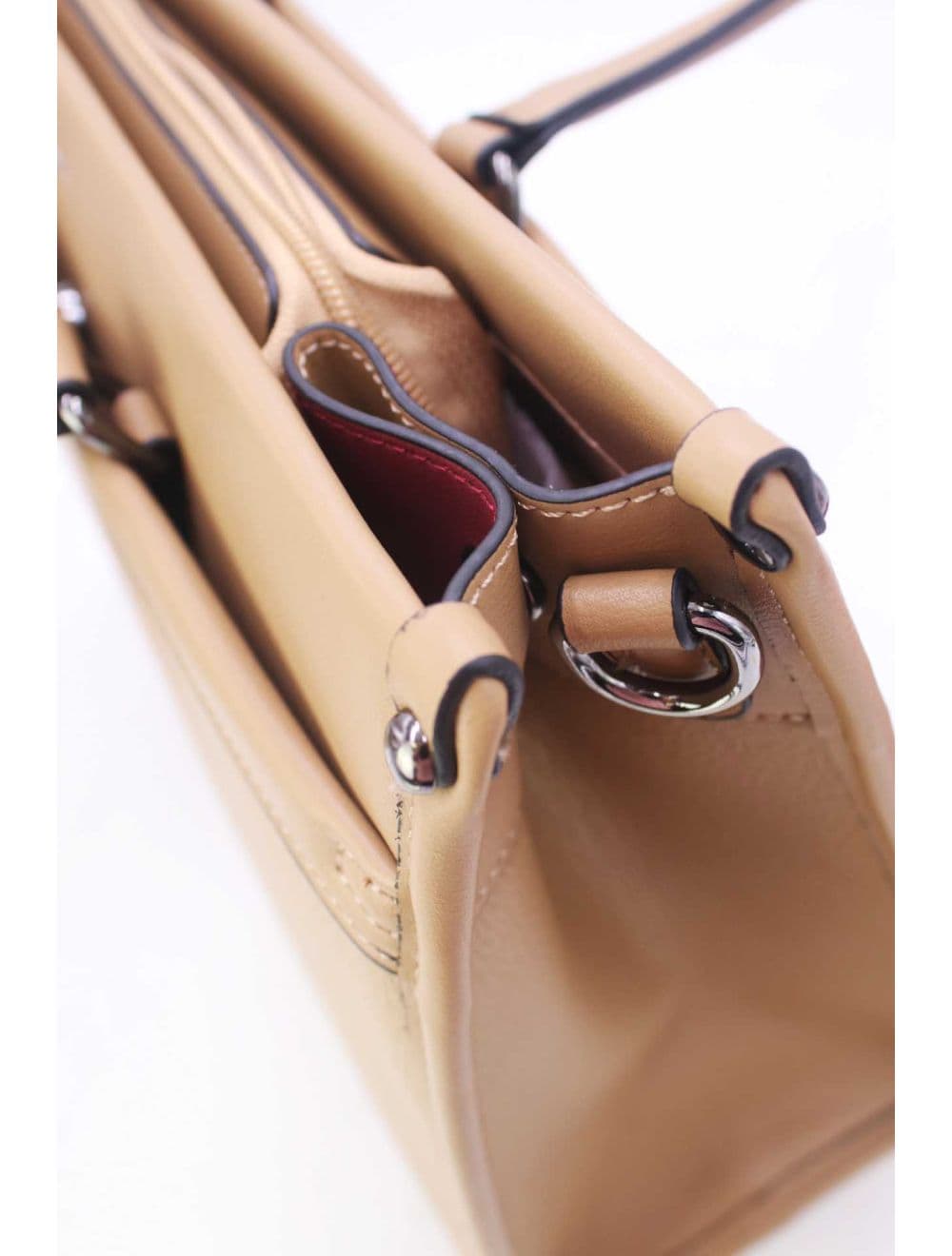 Grand Sac Ordinateur Femme Effet Tissu RÉASSORT 25B-6212-Taupe — vue 5
