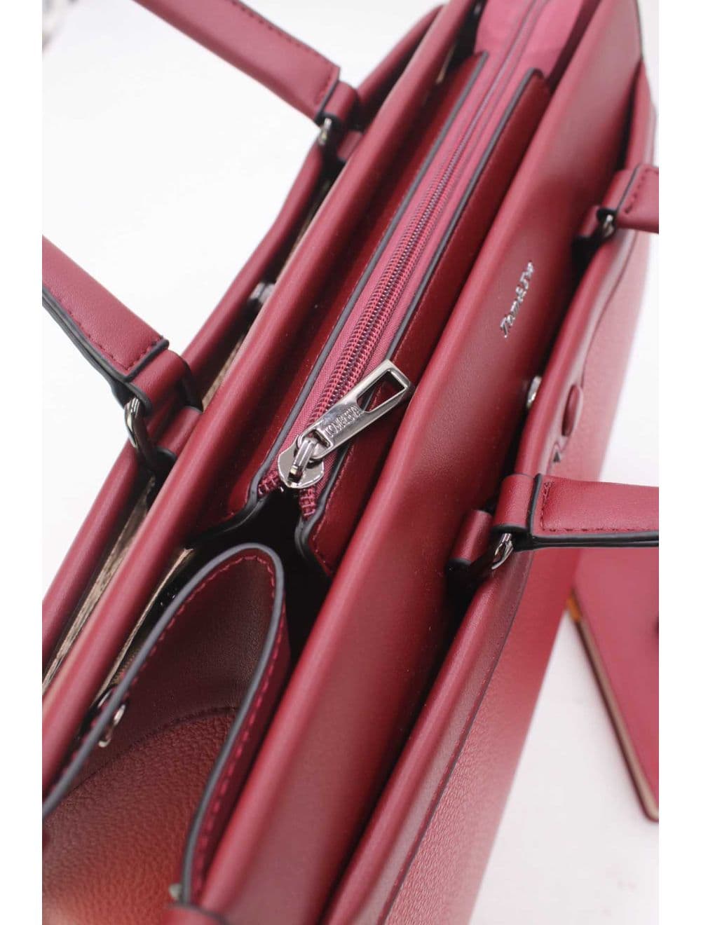 Grand Sac Ordinateur Femme Effet Tissu RÉASSORT 25B-6212-Bordeaux — vue 5