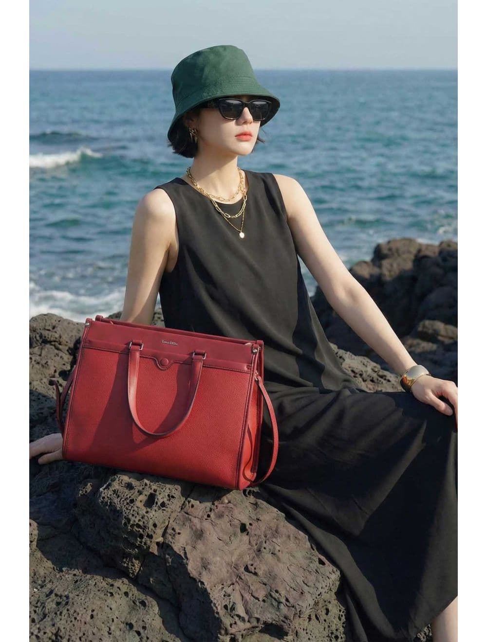 Grand Sac Ordinateur Femme Effet Tissu RÉASSORT 25B-6212-Bordeaux — vue 6