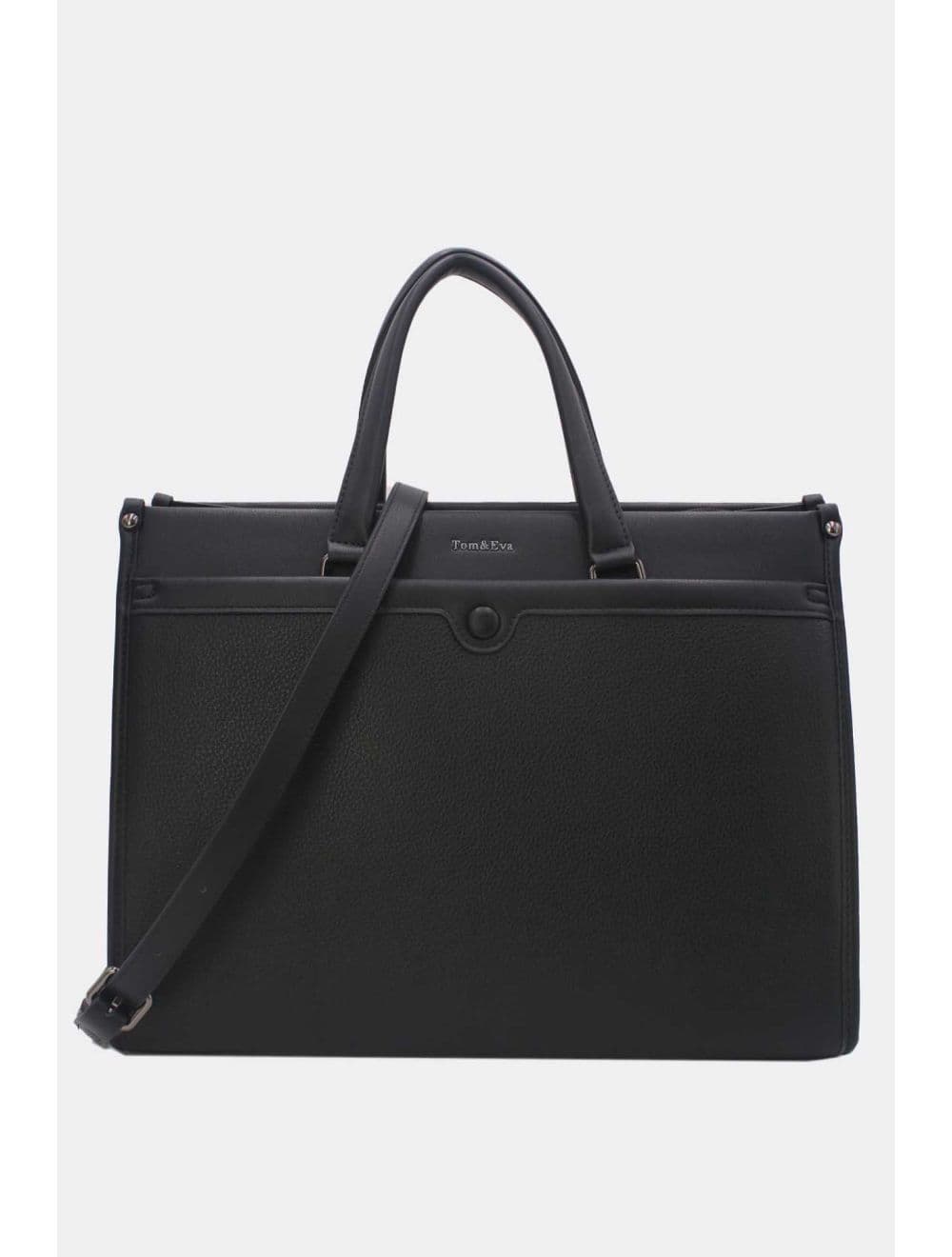 Grand Sac Ordinateur Femme Effet Tissu RÉASSORT 25B-6212-Noir