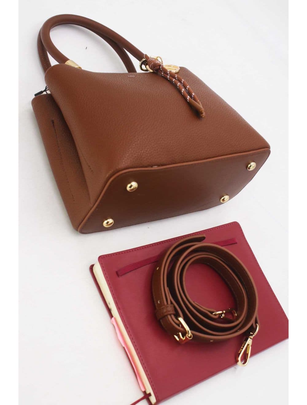 Petit Sac à Main Chic Avec Pendentifs 25b-6283-Café — vue 4