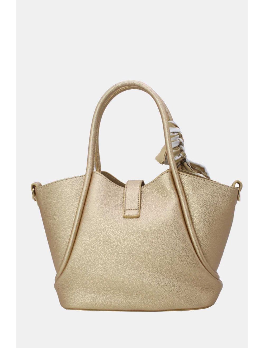 Sac à Main Trapèze Avec Bandeau En Soie 25B-6359-Dorée — vue 3