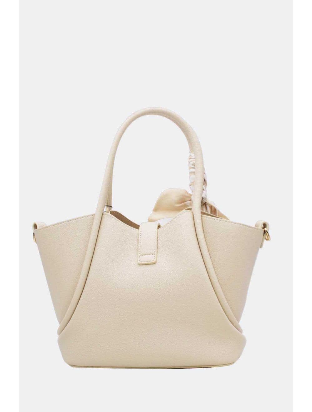 Sac à Main Trapèze Avec Bandeau En Soie 25B-6359-Beige — vue 3