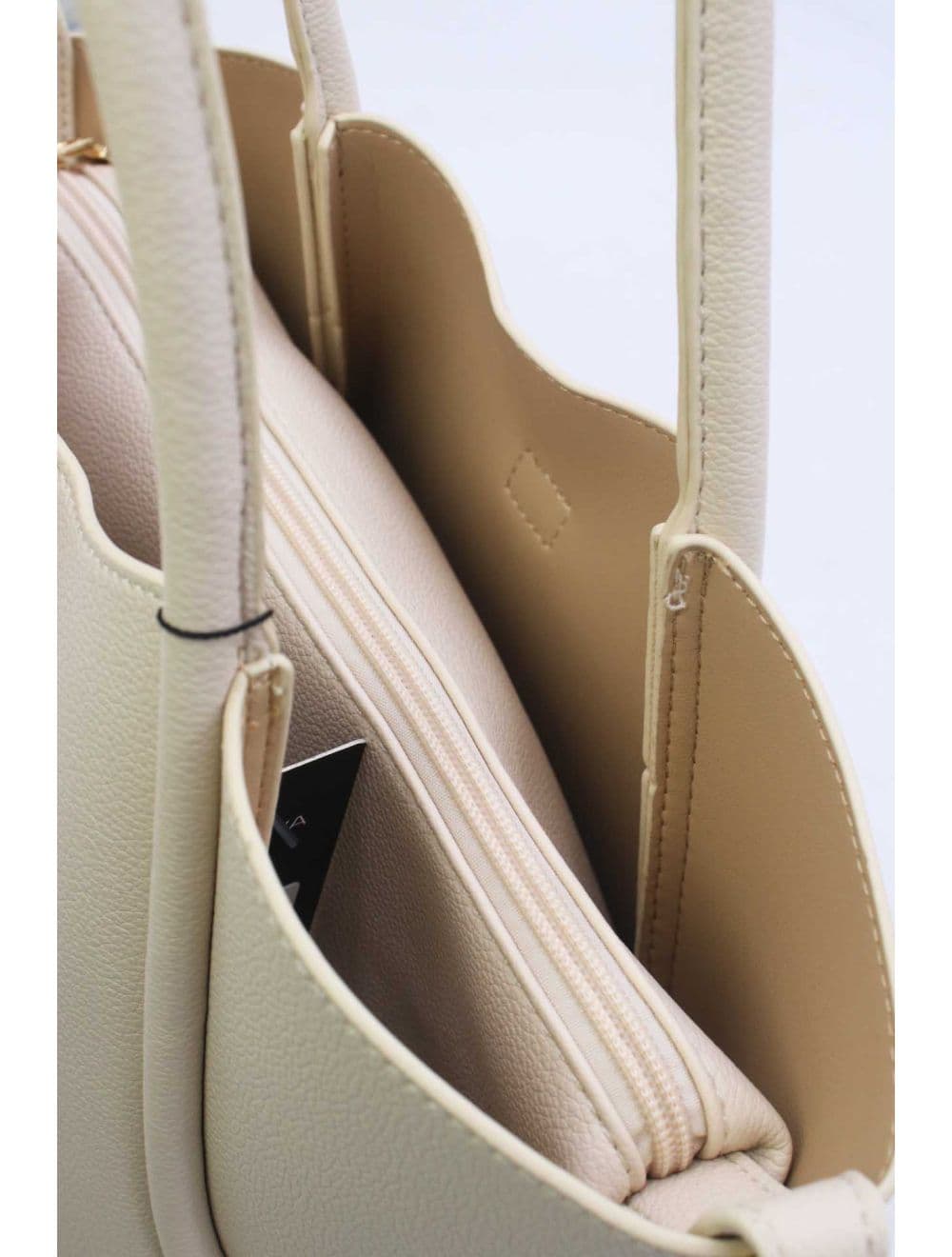 Sac à Main Trapèze Avec Bandeau En Soie 25B-6359-Beige — vue 5