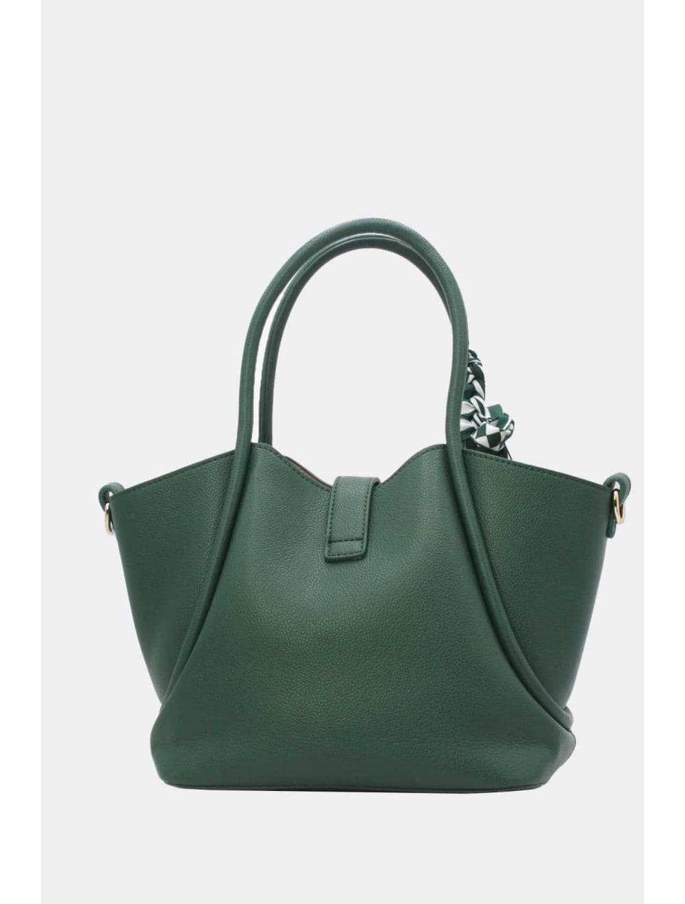 Sac à Main Trapèze Avec Bandeau En Soie 25B-6359-D.Green