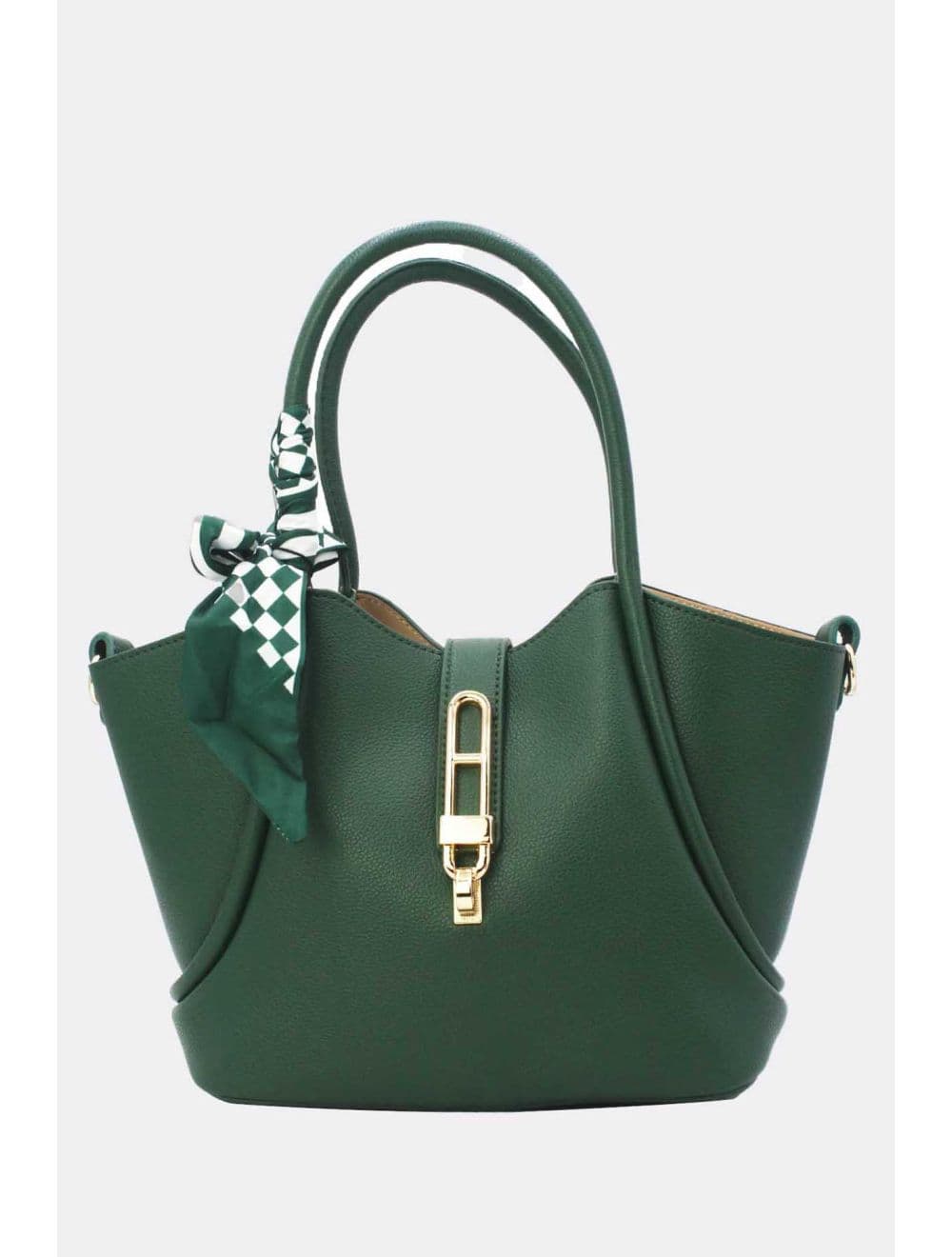 Sac à Main Trapèze Avec Bandeau En Soie 25B-6359-D.Green — vue 4