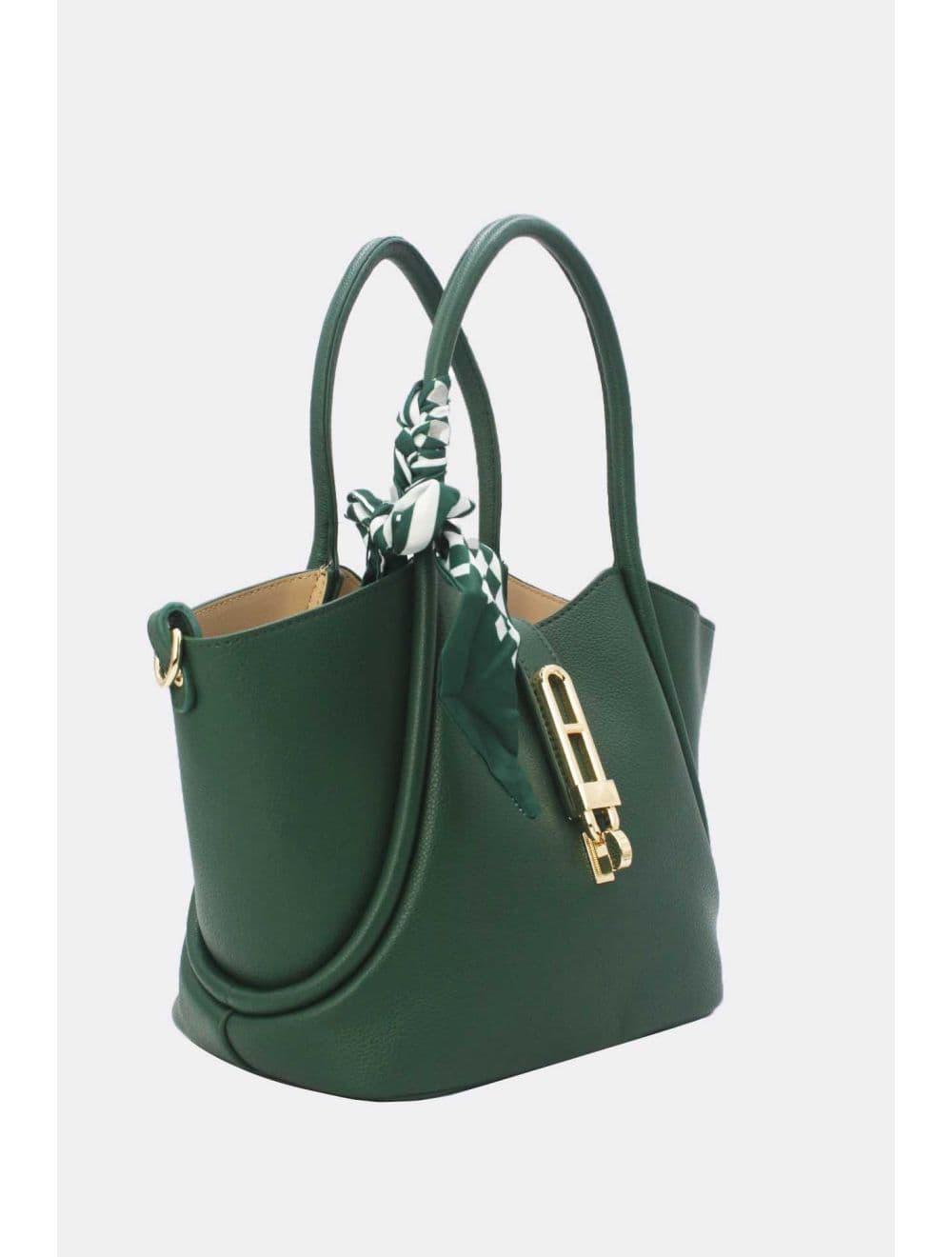 Sac à Main Trapèze Avec Bandeau En Soie 25B-6359-D.Green — vue 5