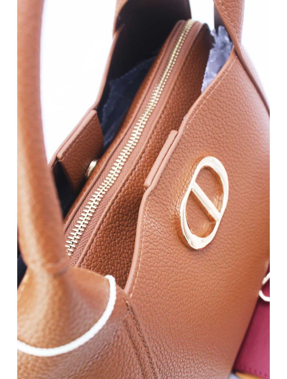 Sac à main Texturé Avec Bandoulière 25B-6353-Marron — vue 5