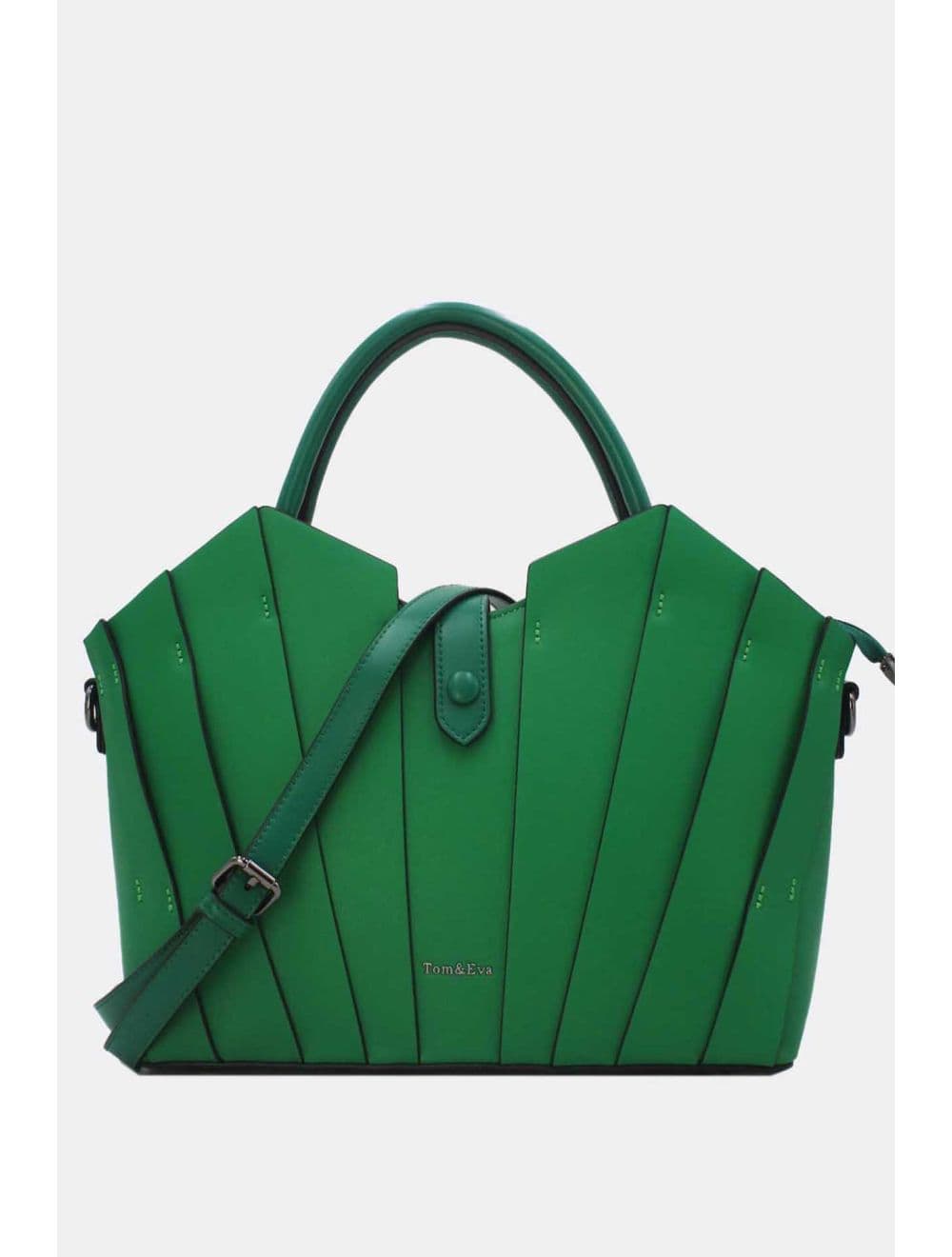 Sac à Main Trapèze à Langette-25B-6366-Vert