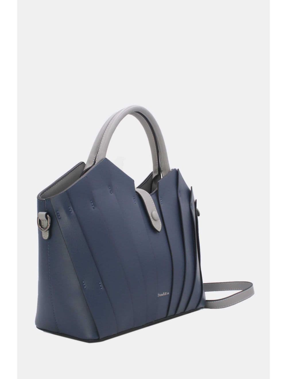 Sac à Main Trapèze à Langette-25B-6366-Bleu — vue 2