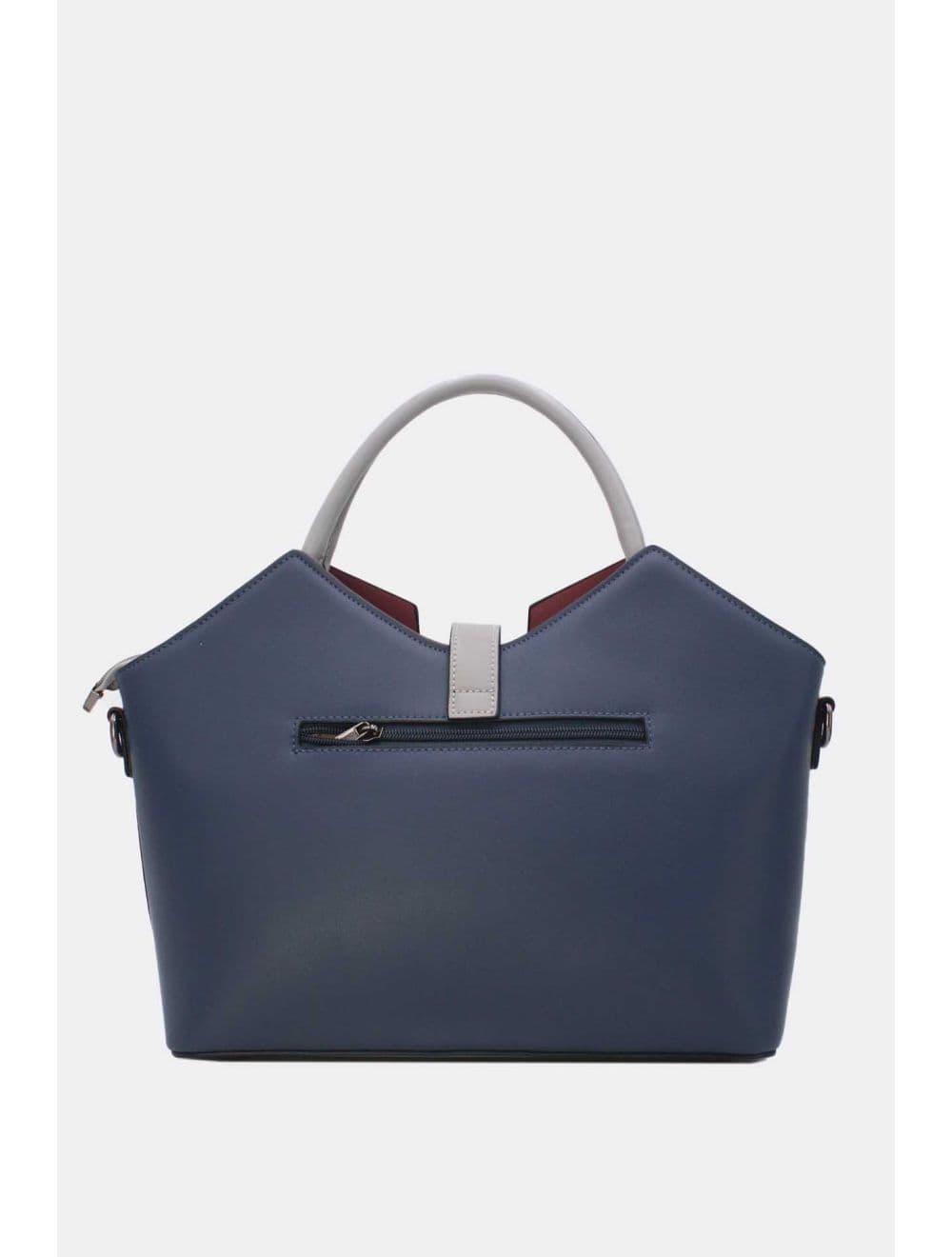 Sac à Main Trapèze à Langette-25B-6366-Bleu — vue 3