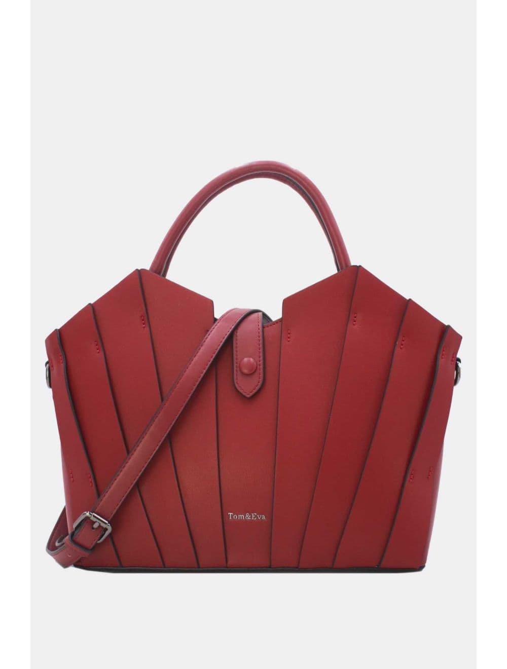 Sac à Main Trapèze à Langette-25B-6366-Burgundy