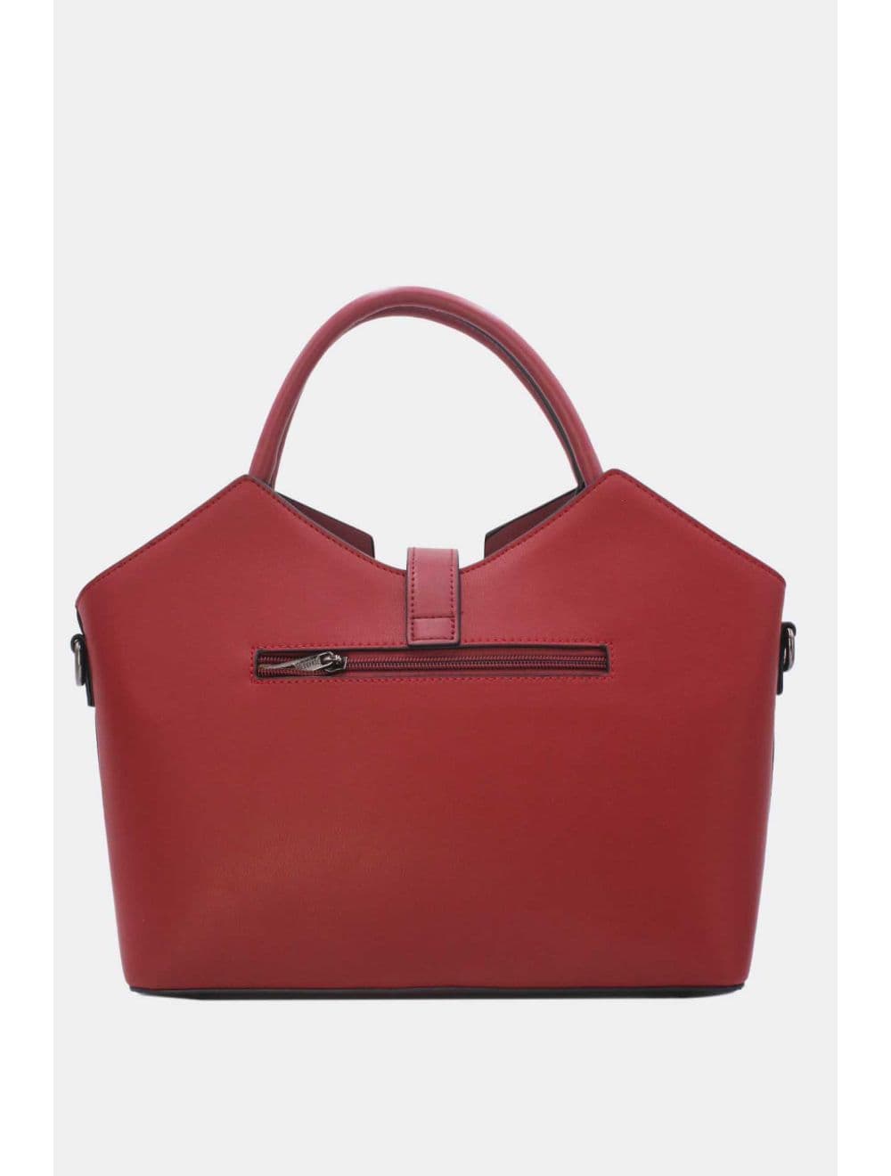 Sac à Main Trapèze à Langette-25B-6366-Burgundy — vue 3