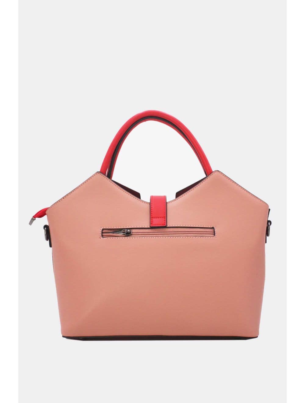 Sac à Main Trapèze à Langette-25B-6366-Pink/Red — vue 3