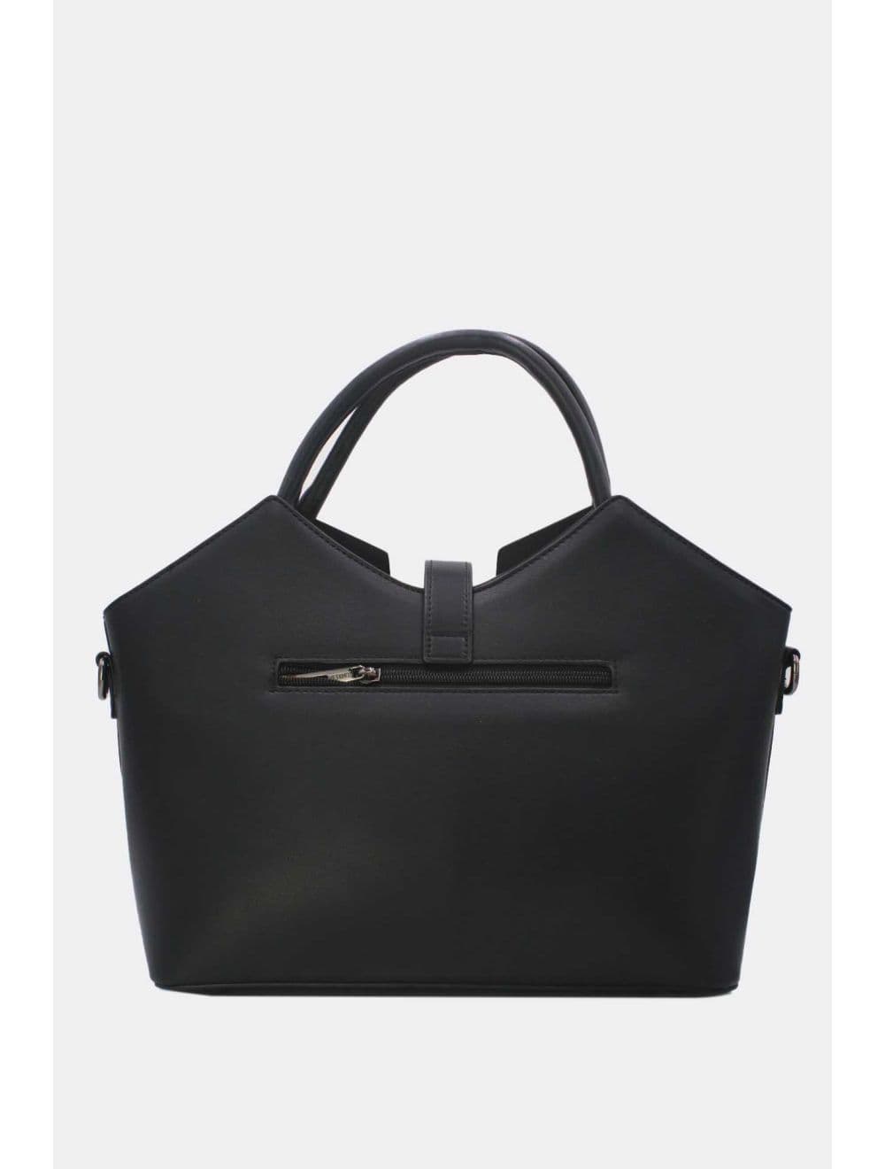 Sac à Main Trapèze à Langette-25B-6366-Noir — vue 3