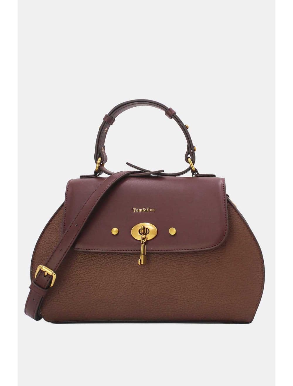 Sac à Main Avec Bronze Clé Élégante-25B-6369-Café