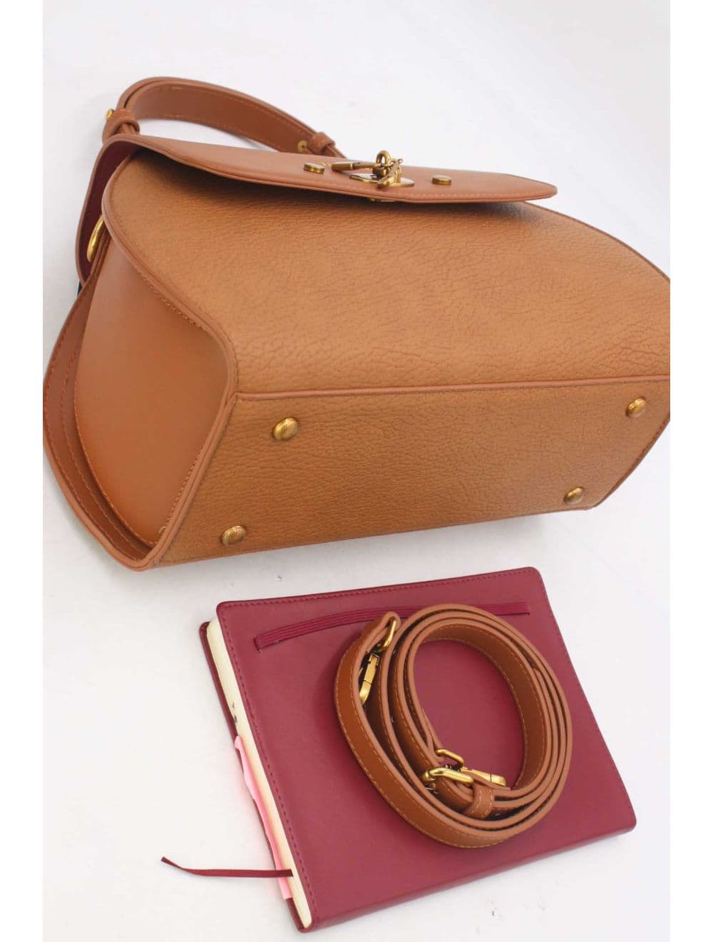 Sac à Main Avec Bronze Clé Élégante-25B-6369-Marron — vue 4