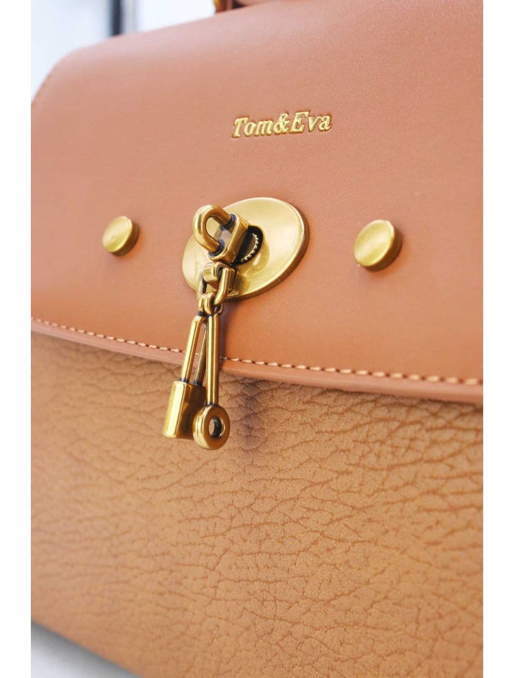 Sac à Main Avec Bronze Clé Élégante-25B-6369-Marron — vue 5