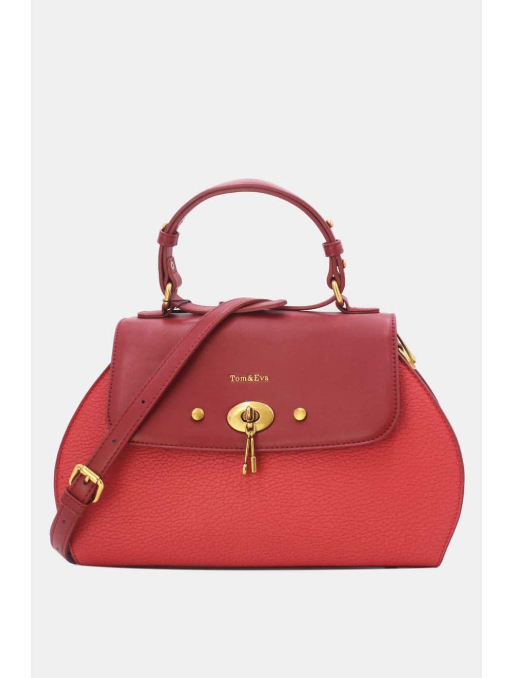 Sac à Main Avec Bronze Clé Élégante-25B-6369-Burgundy