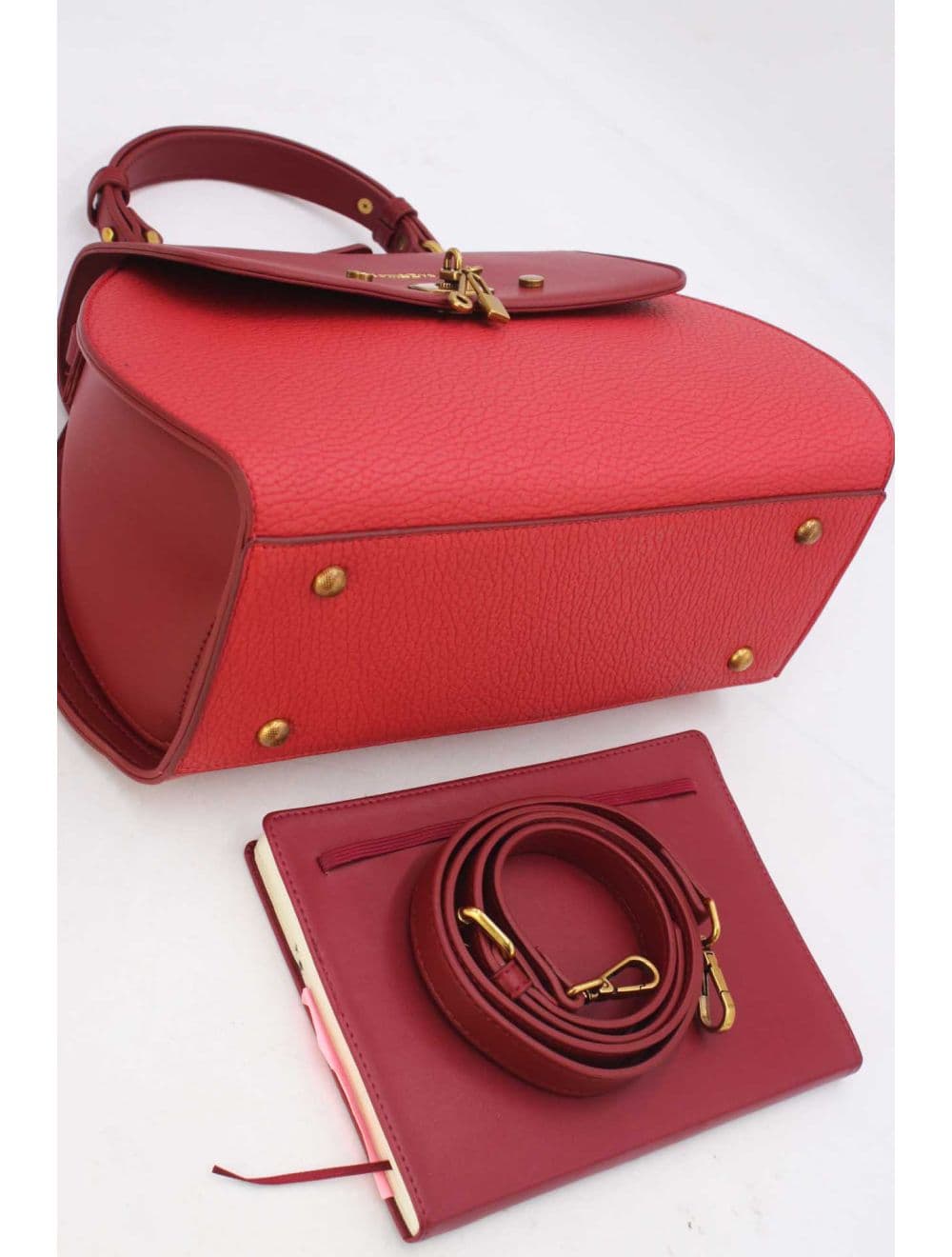 Sac à Main Avec Bronze Clé Élégante-25B-6369-Burgundy — vue 4