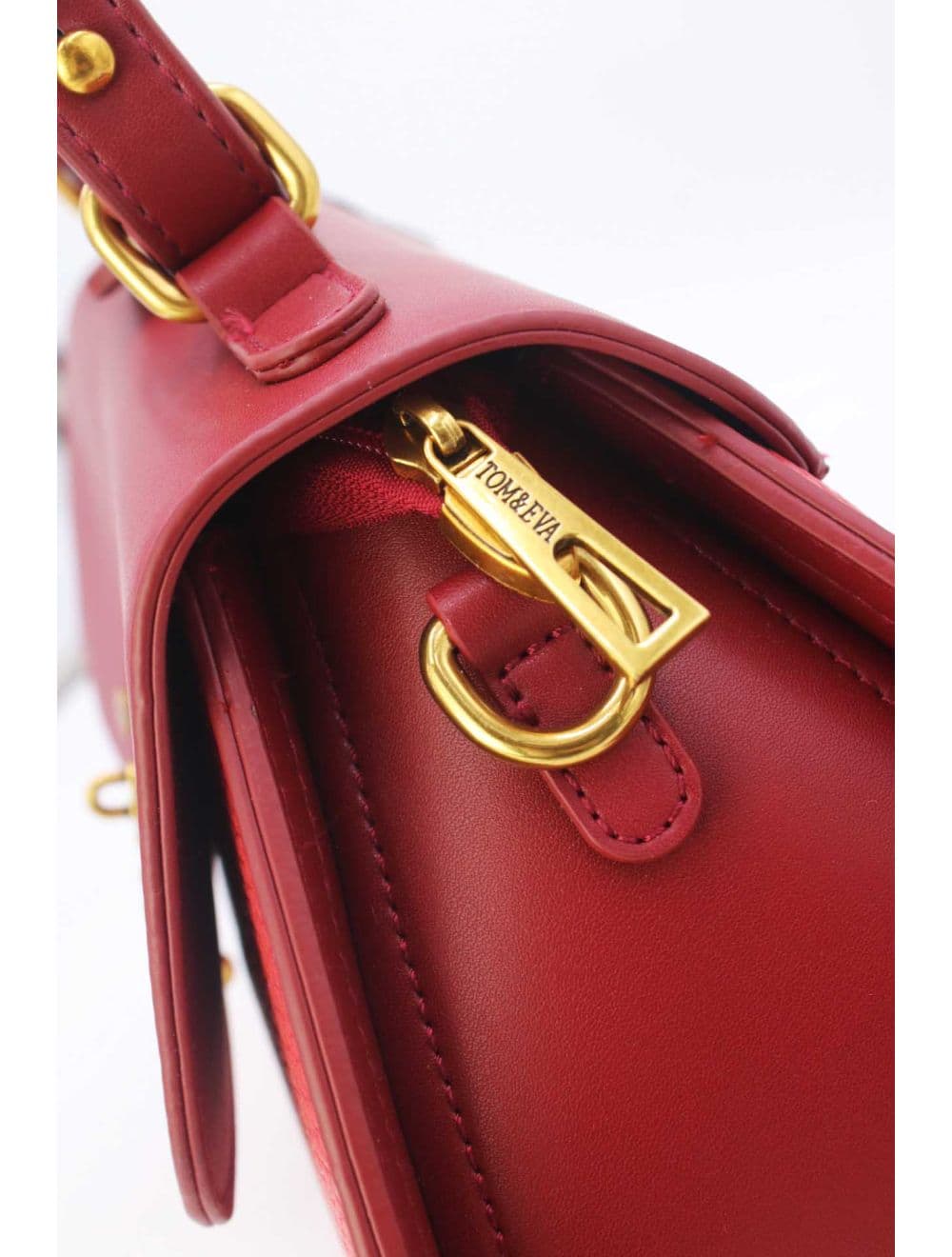 Sac à Main Avec Bronze Clé Élégante-25B-6369-Burgundy — vue 5