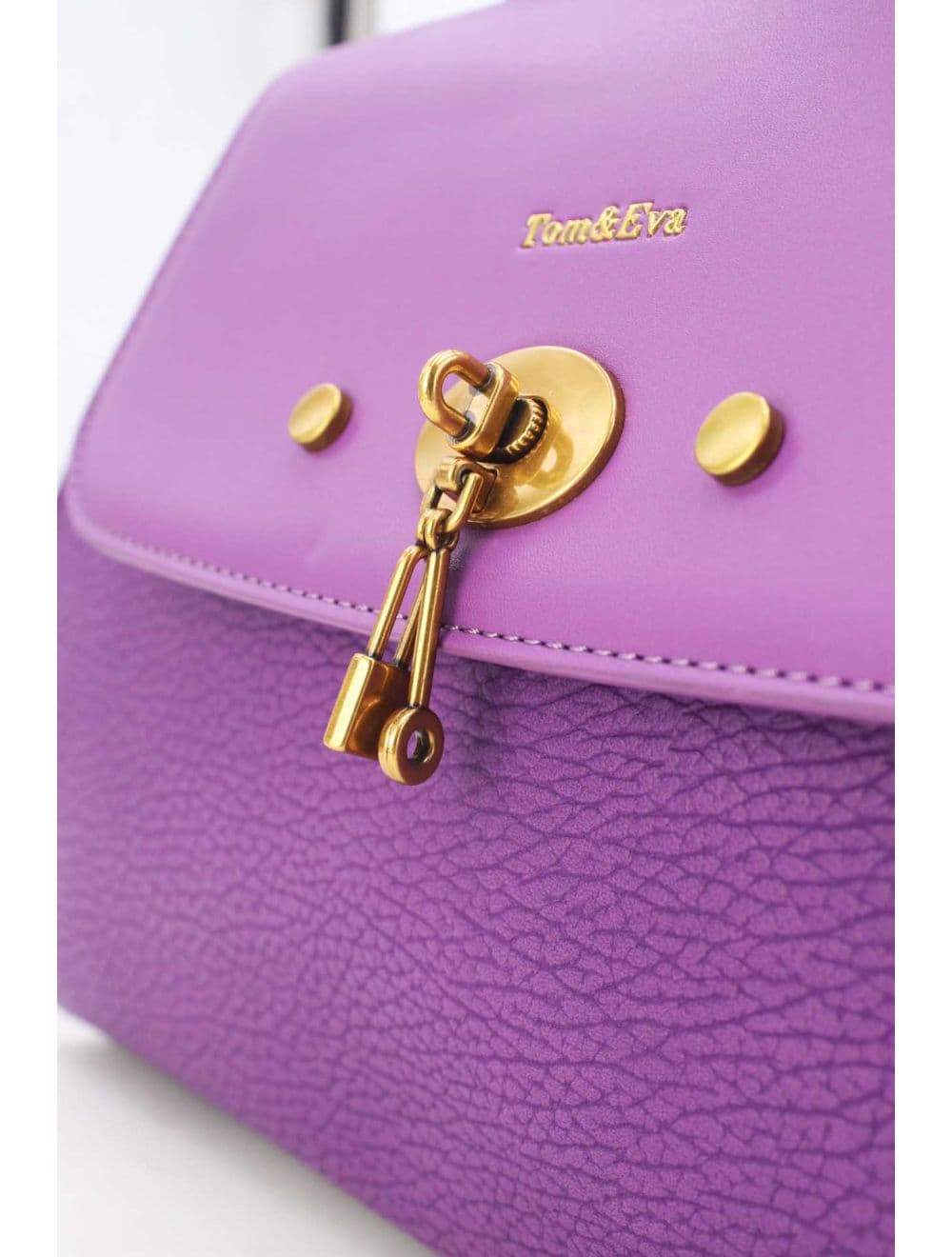 Sac à Main Avec Bronze Clé Élégante-25B-6369-Violet — vue 5