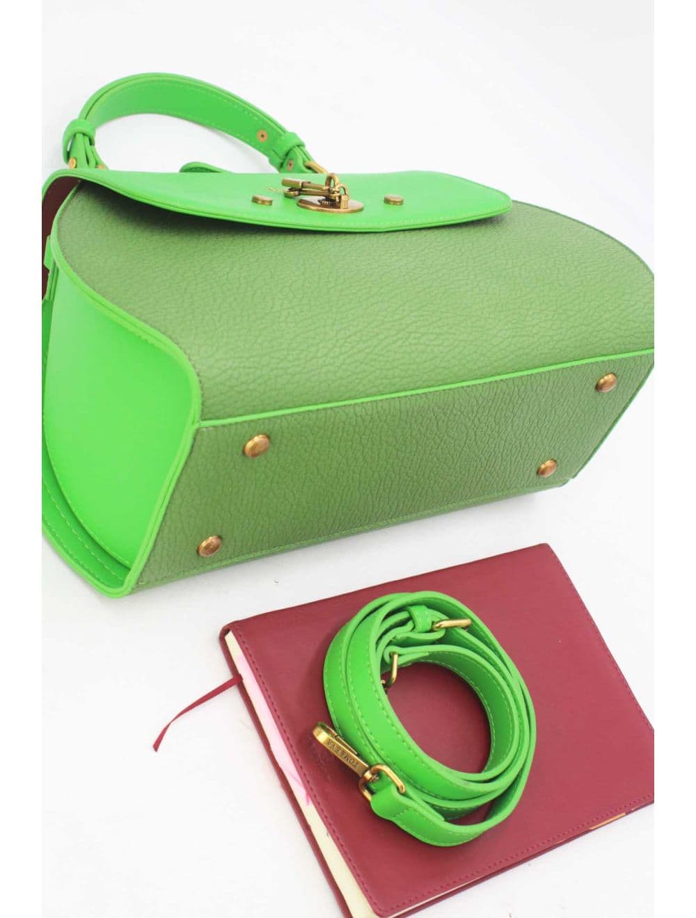 Sac à Main Avec Bronze Clé Élégante-25B-6369-Vert — vue 4