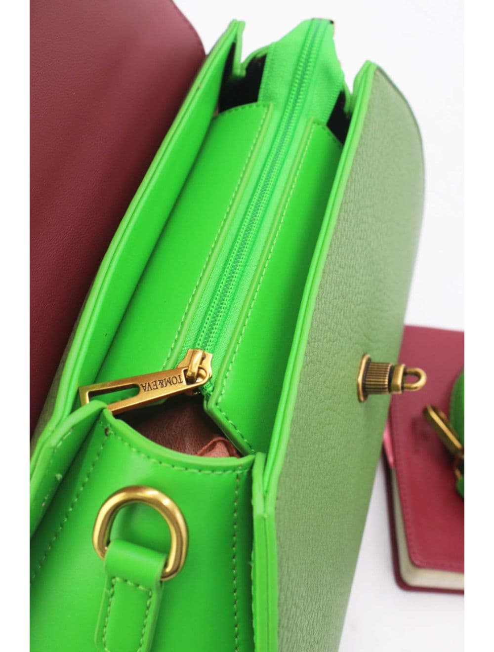 Sac à Main Avec Bronze Clé Élégante-25B-6369-Vert — vue 5