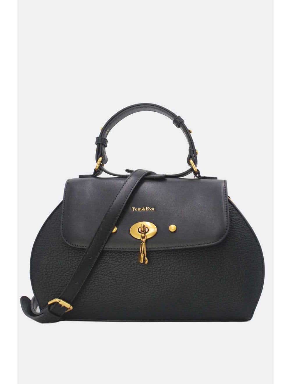 Sac à Main Avec Bronze Clé Élégante-25B-6369-Noir