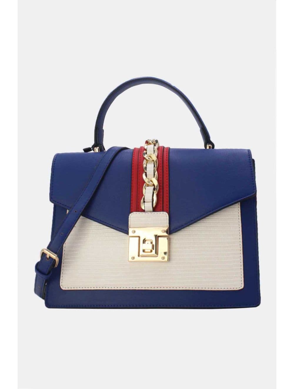 Sac à Main Porté Travers Chic RÉASSORT-8012-Blue/Red