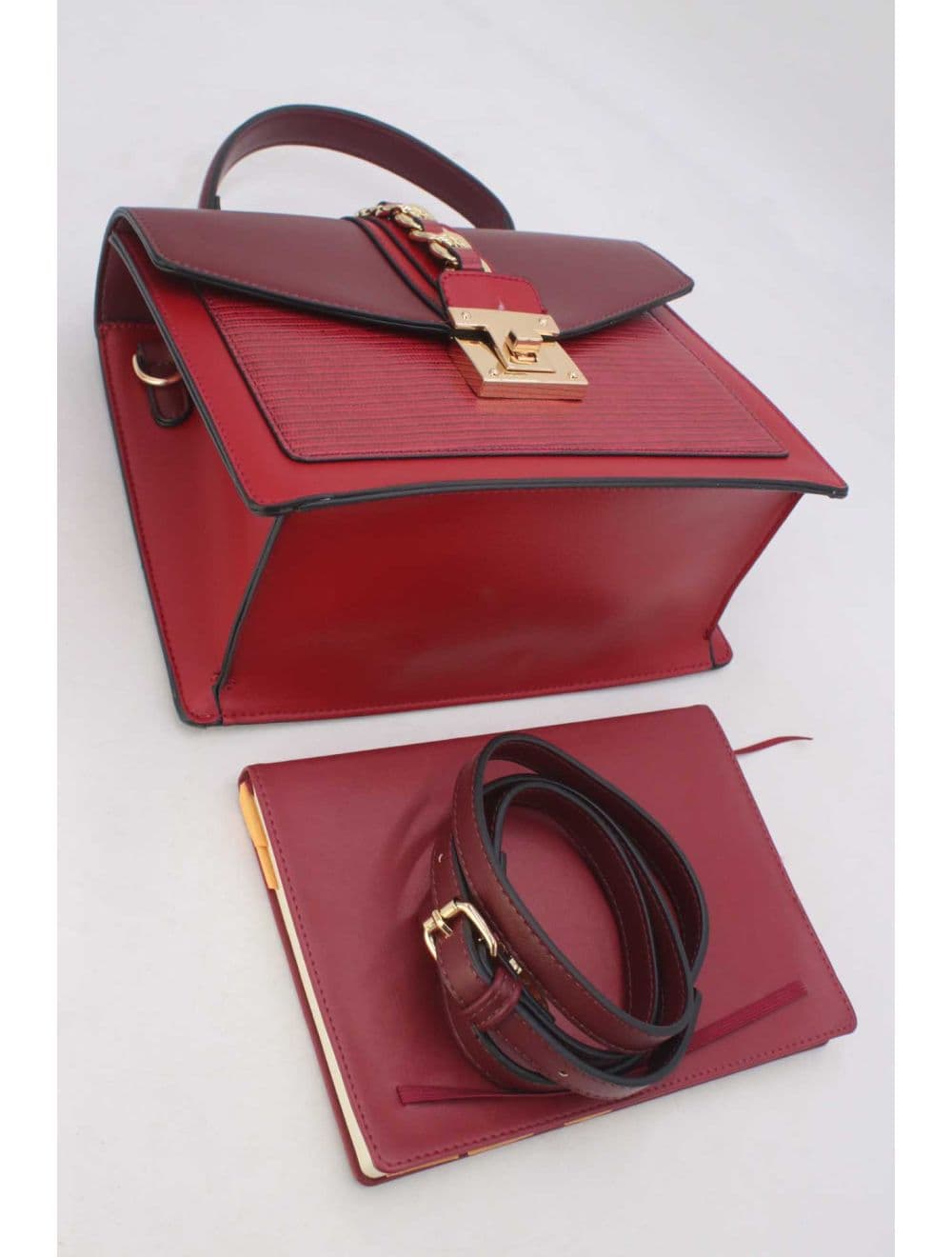 Sac à Main Porté Travers Chic RÉASSORT-8012-Wine/Red — vue 5