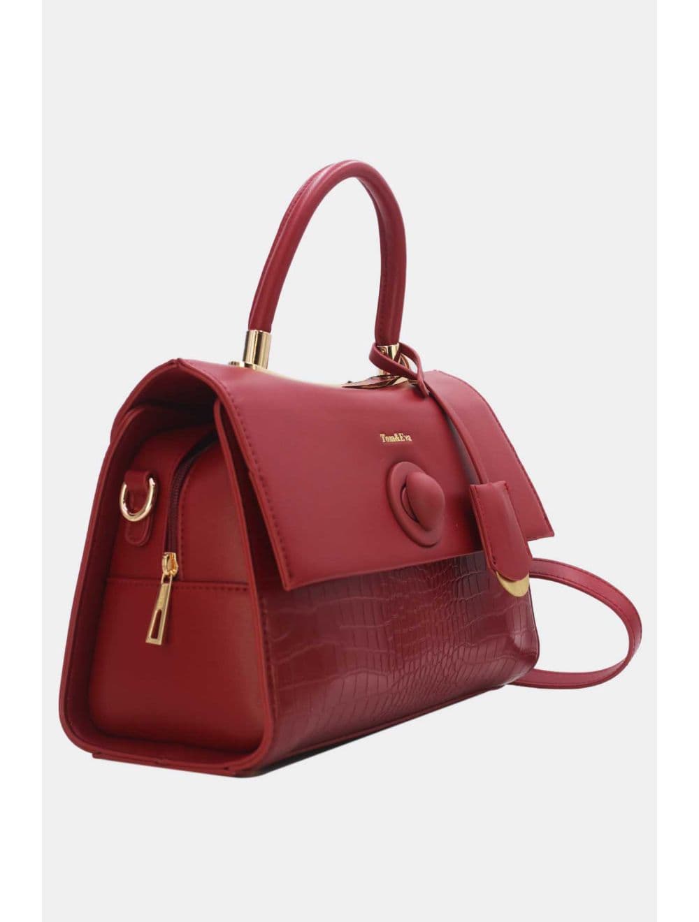 Sac à Main Style Vintage à Effet Croco 23B-5764-Rouge — vue 3