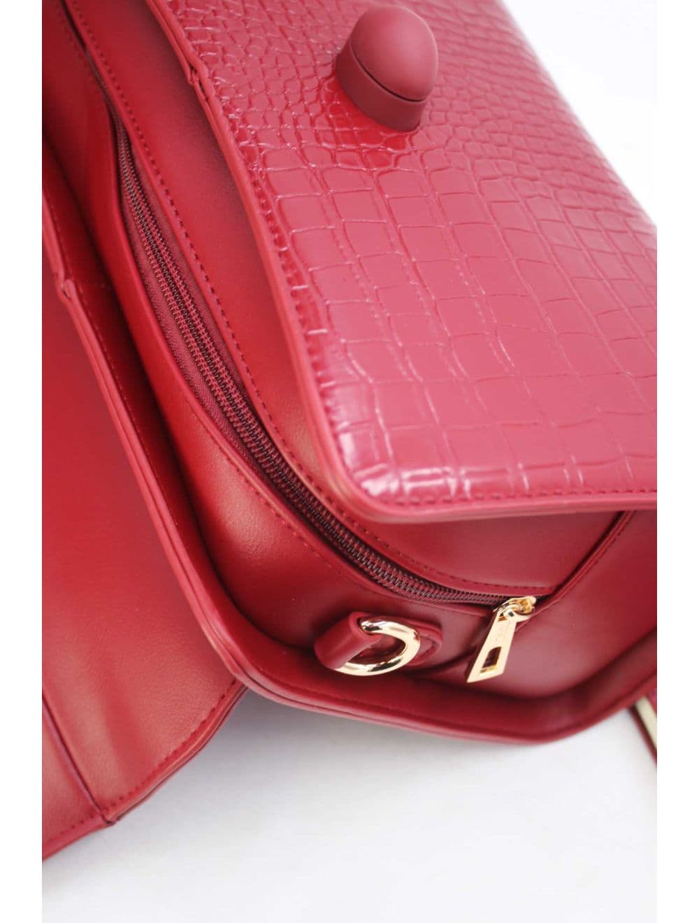Sac à Main Style Vintage à Effet Croco 23B-5764-Rouge — vue 6