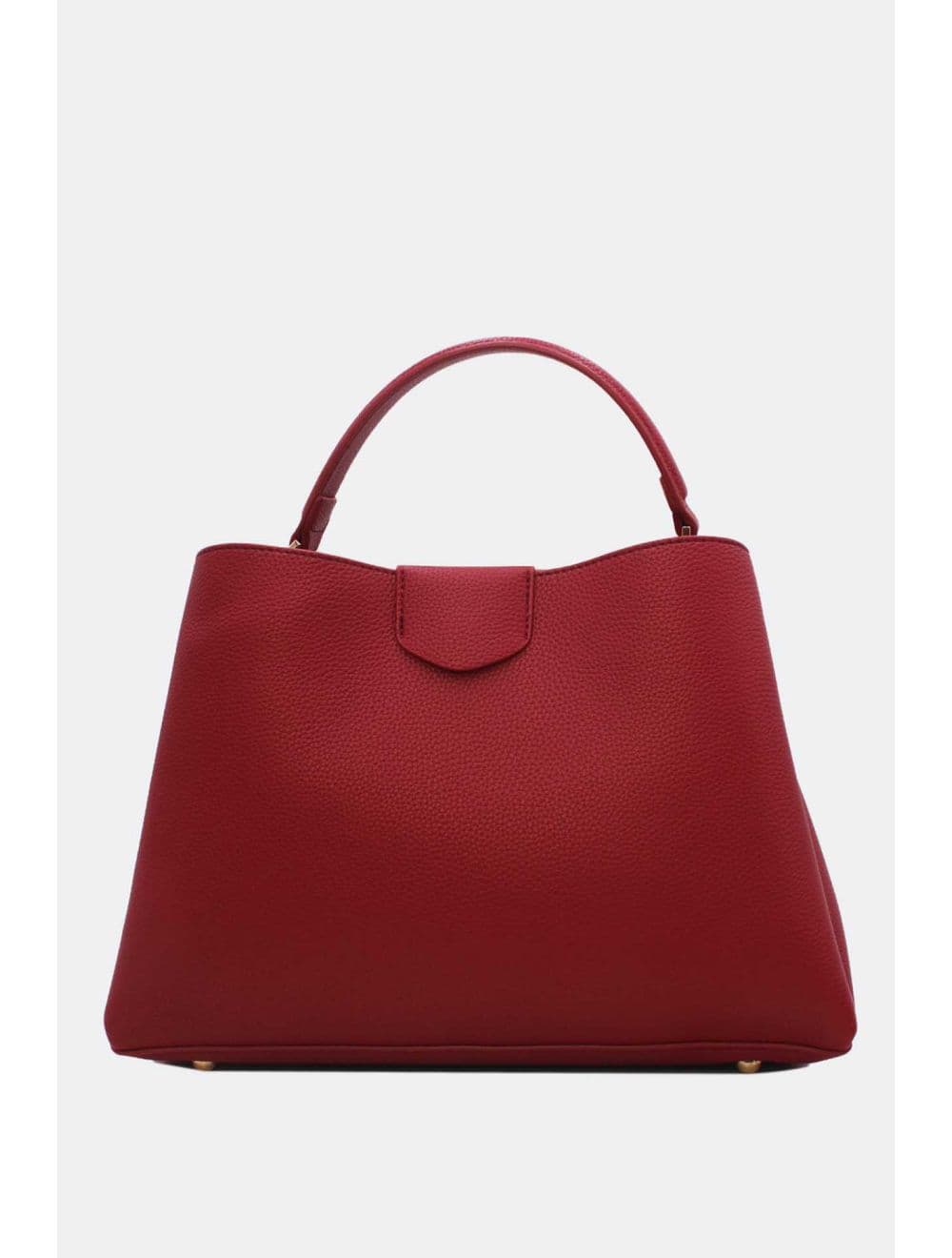 Sac à Main Effet Cuir Grainé Avec Fermoir Tourniquet 6436 REASSORT-Bordeaux — vue 3