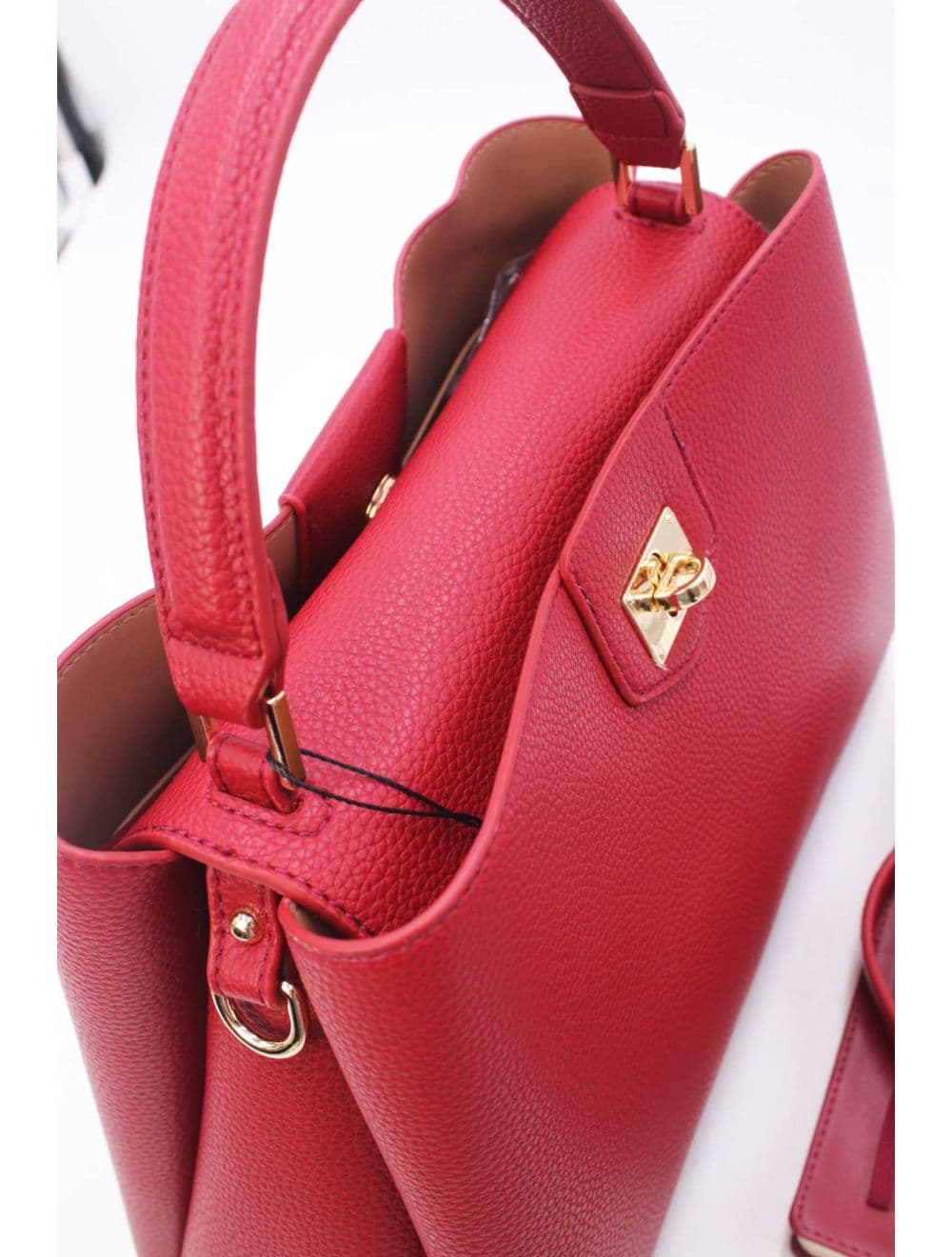 Sac à Main Effet Cuir Grainé Avec Fermoir Tourniquet 6436 REASSORT-Bordeaux — vue 5